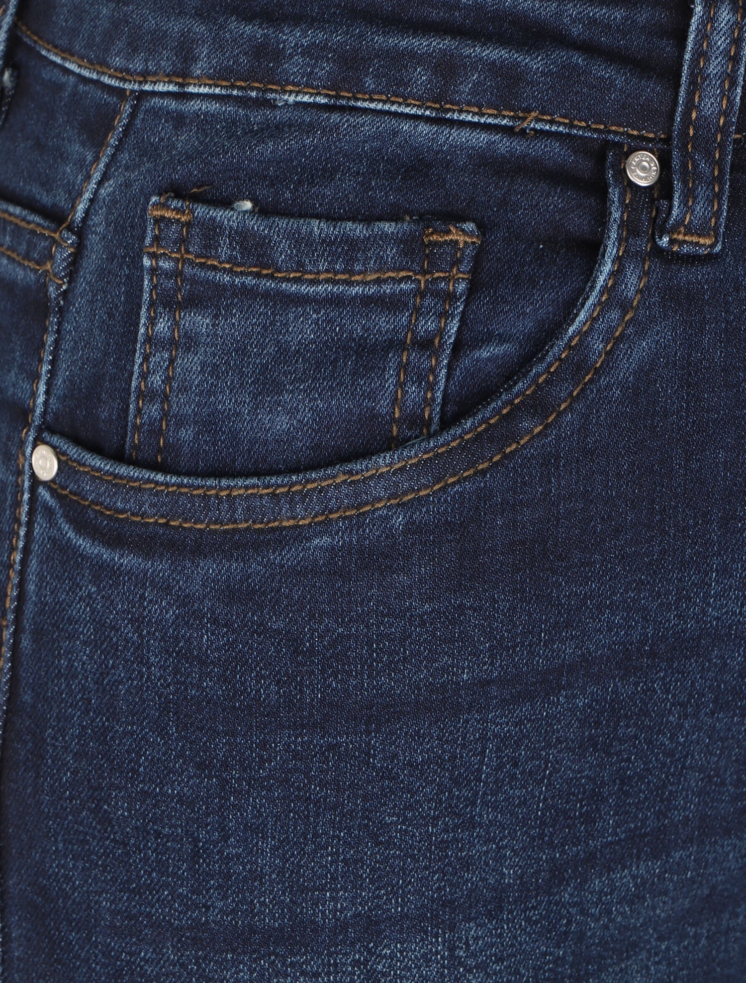 Jean skinny légèrement délavé à taille haute - Bleu foncé - 3