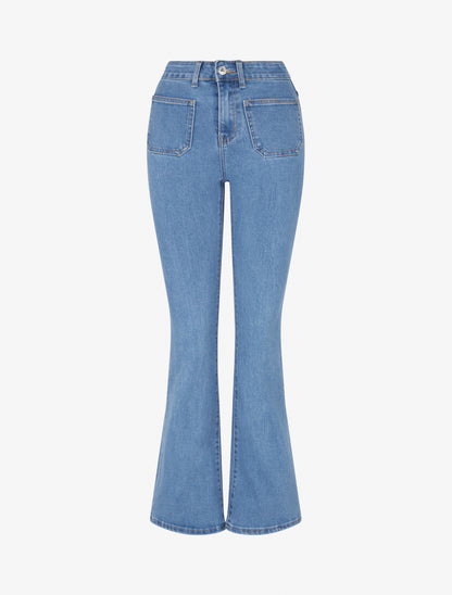 Jean coupe flare à poches plaquées - Bleu clair - 1