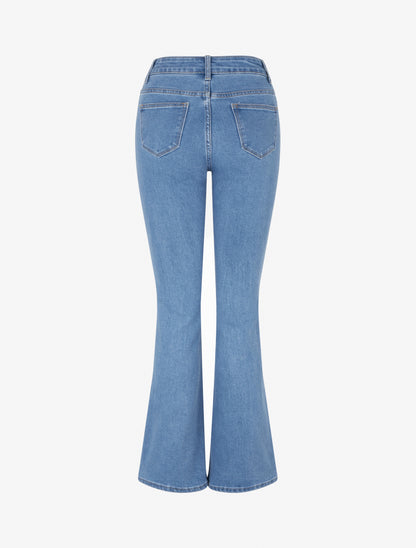 Jean coupe flare à poches plaquées - Bleu clair - 2