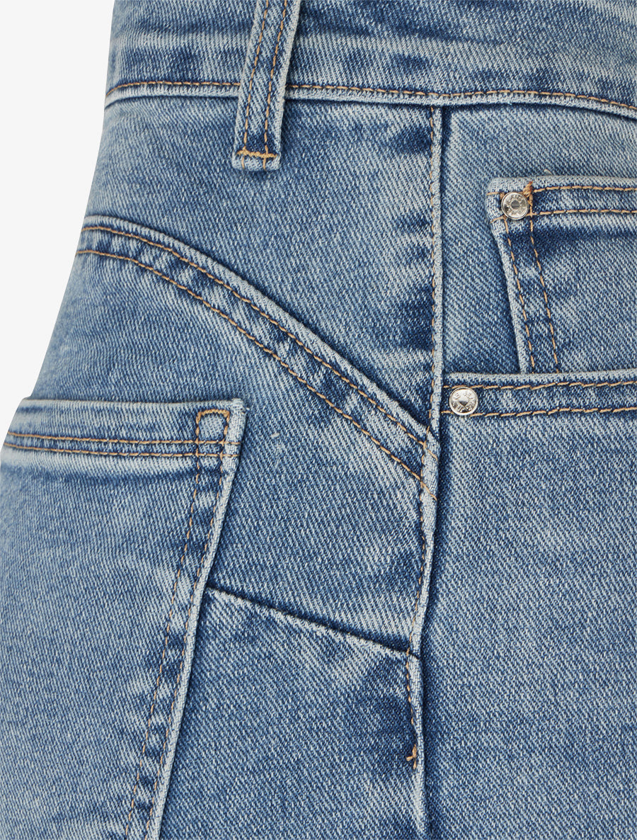 Jean push-up délavé coupe ample - Bleu - 3