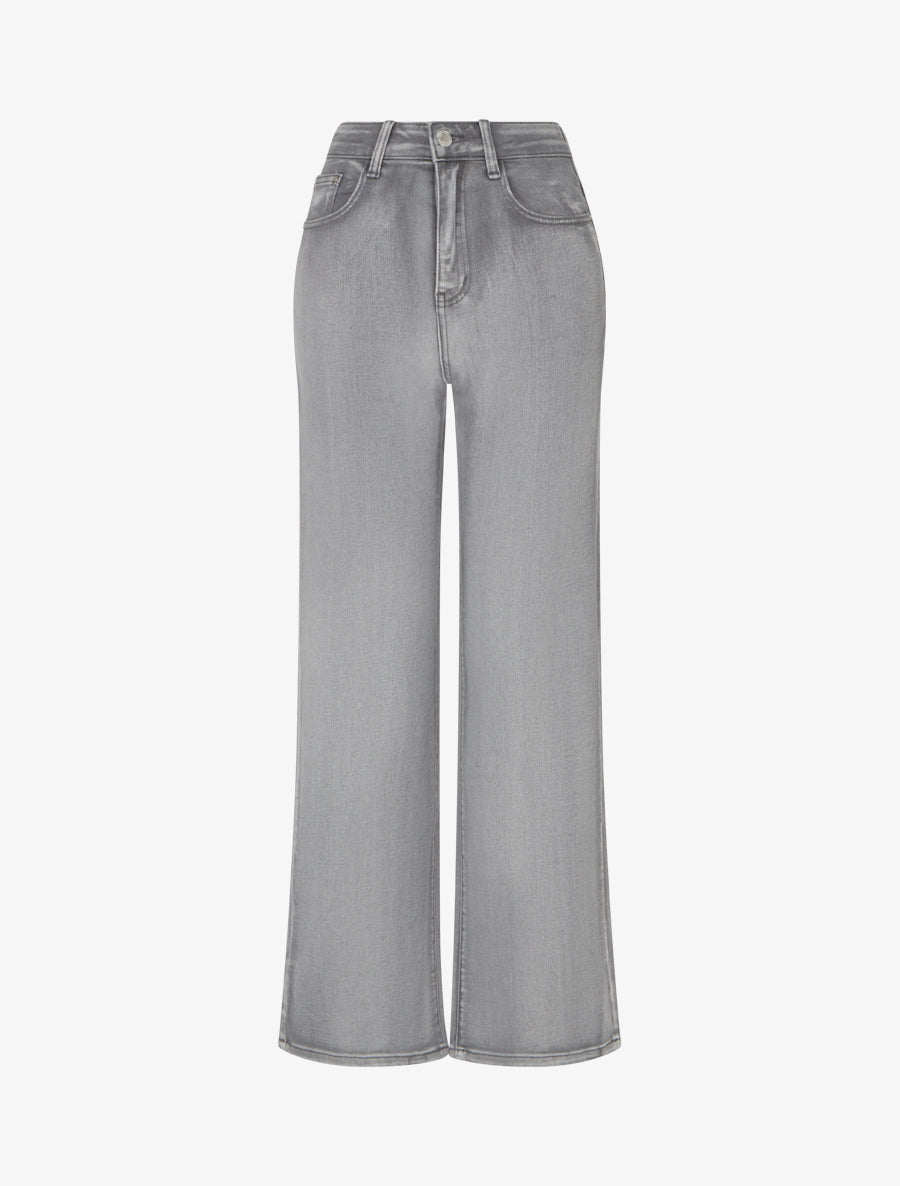 Jean standard wide leg coupe droite - Gris - 1