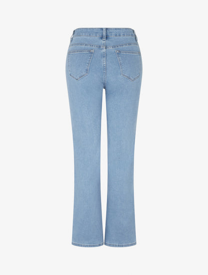 Jean à taille haute coupe droite - Bleu - 2