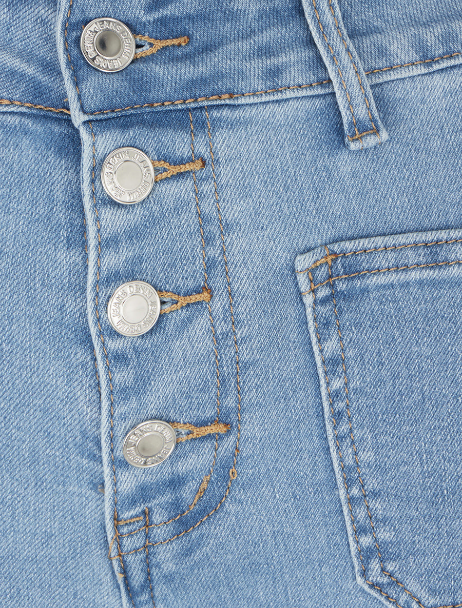 Jean à taille haute coupe droite - Bleu - 3