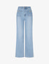 Jean push up à boutons décoratifs coupe droite - Bleu - 1