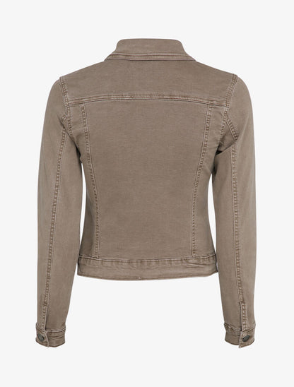 Veste en jean unie - Marron - 2