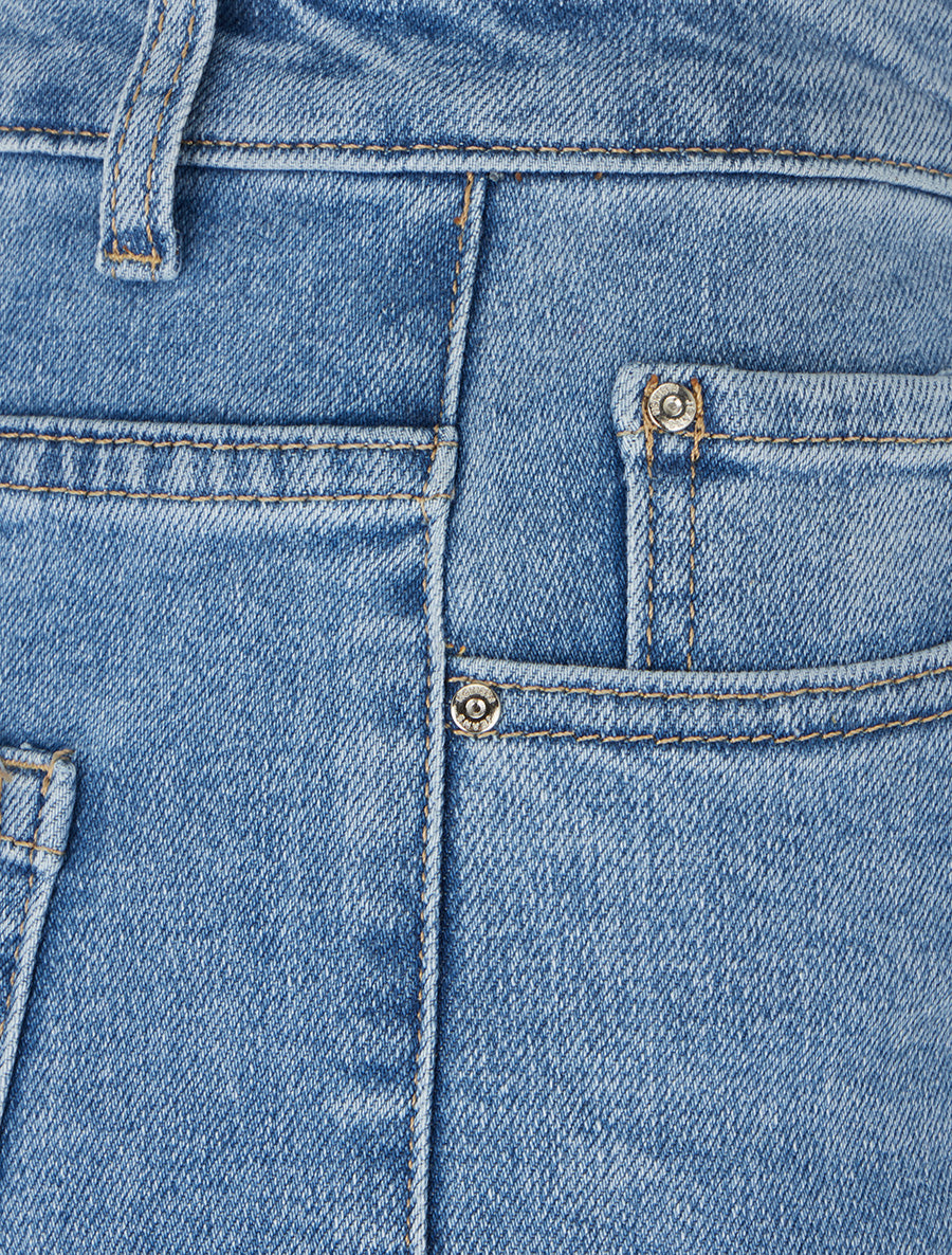 Jean wide leg délavé coupe droite - Bleu - 3