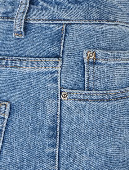 Jean wide leg délavé coupe droite - Bleu - 3