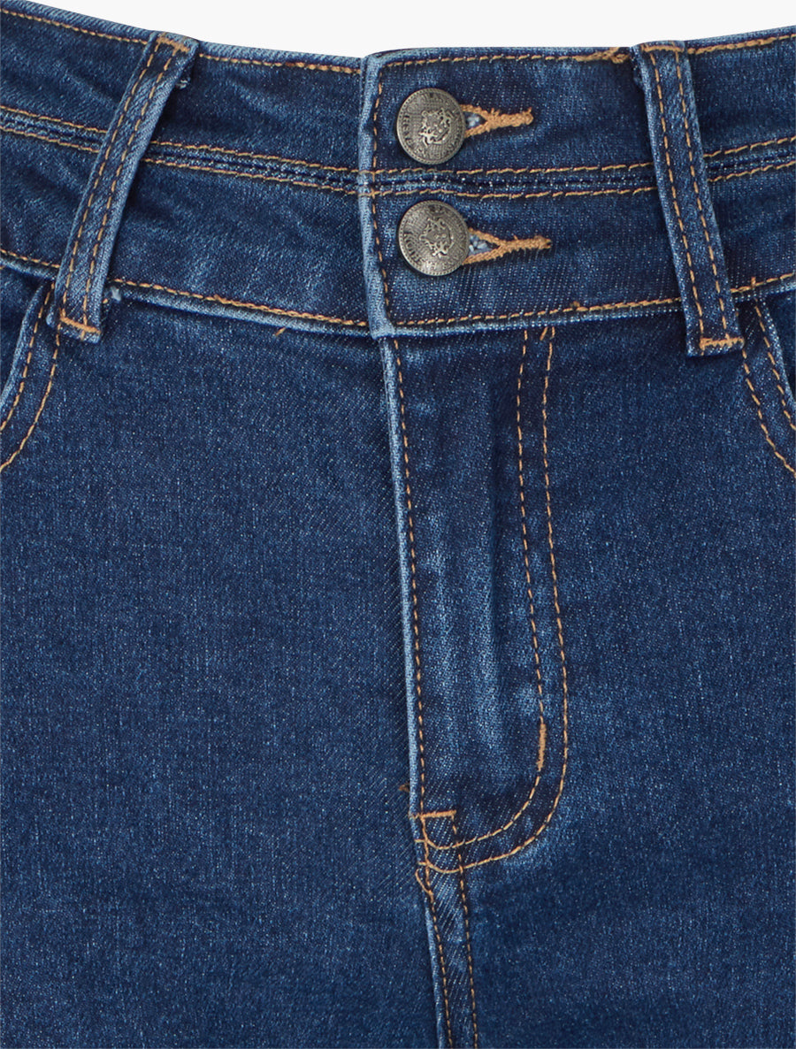 Jean taille haute coupe droite - Bleu - 3