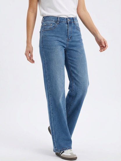 Jean classique wide leg coupe droite - Bleu