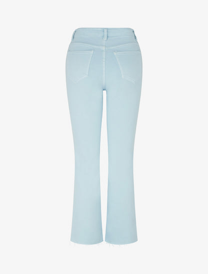 Jean flare taille haute à bords francs - Bleu ciel - 2