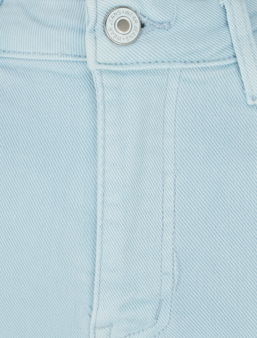 Jean flare taille haute à bords francs - Bleu ciel - 3