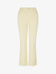 Jean flare taille haute à bords francs - Jaune pastel - 1