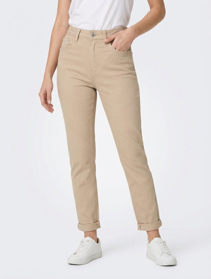 Jean mom taille haute - Beige