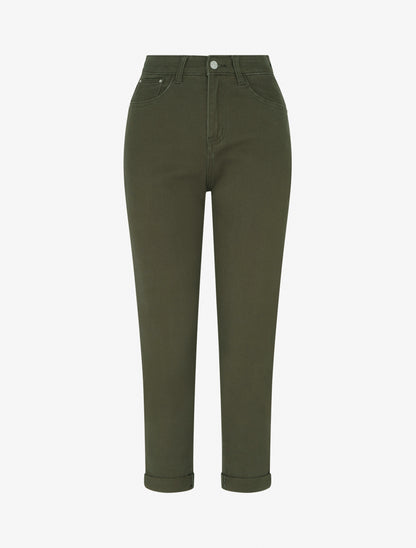 Jean mom taille haute - Kaki - 1