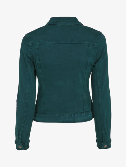 Veste en jean unie - Bleu pétrole - 2