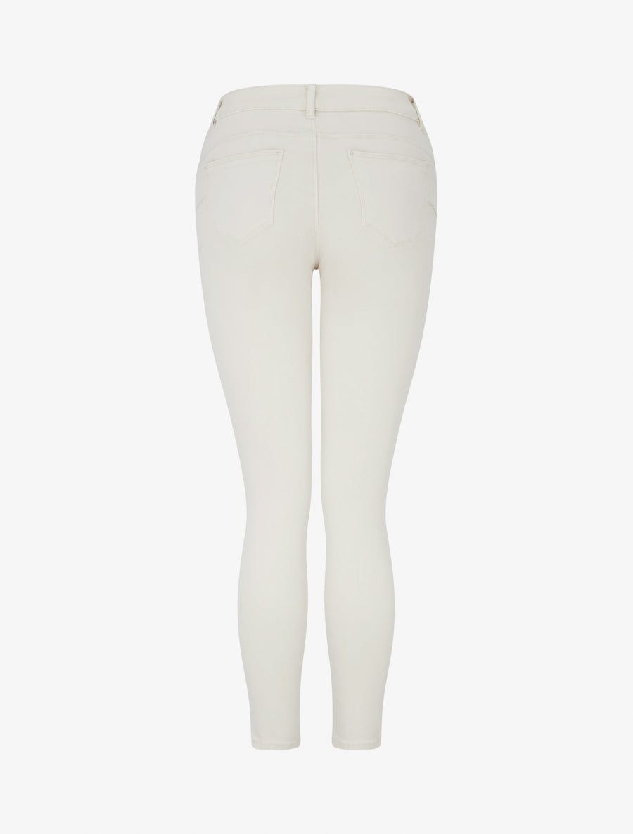 Jean skinny uni à taille standard - Beige clair - 2