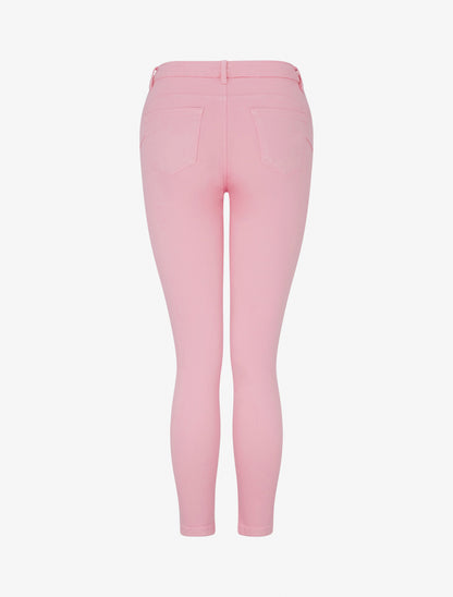 Jean skinny uni à taille standard - Rose - 2