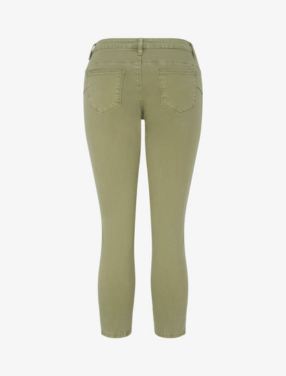 Jean skinny uni à taille standard - Kaki clair - 2