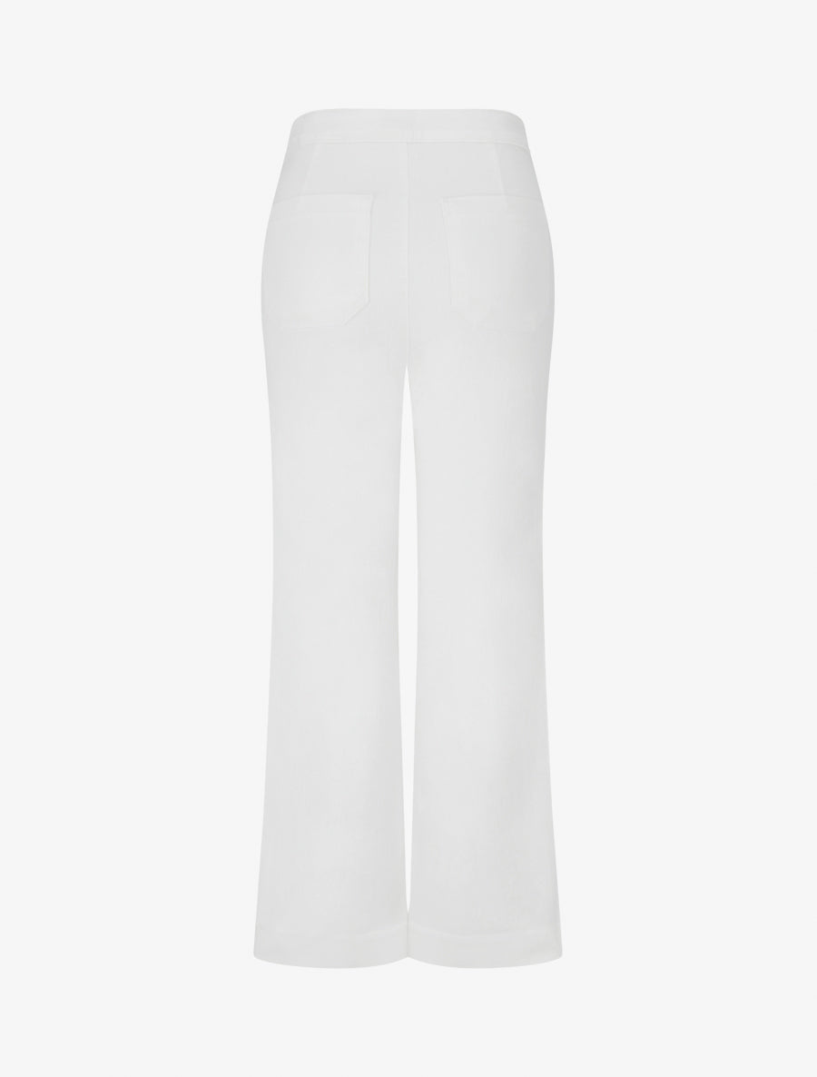 Jean droit style pantalon à pont - Blanc - 2