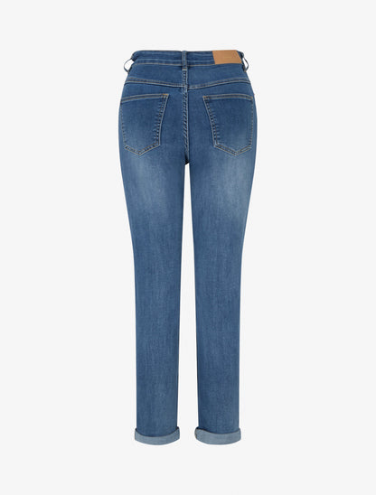 Jean slim délavé taille haute - Bleu - 2