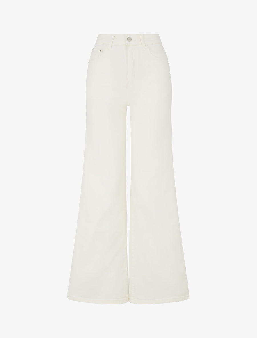 Jean wide leg coupe droite - Crème - 1