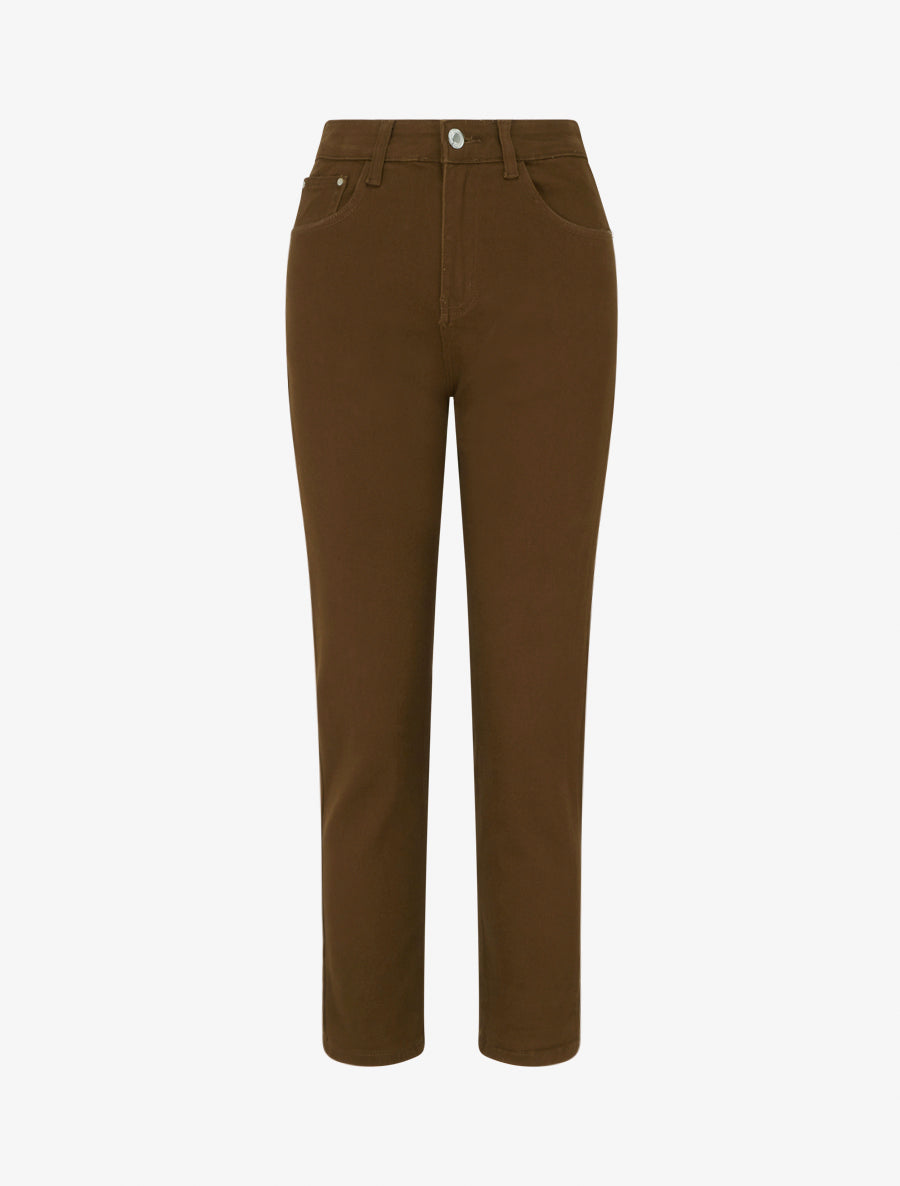 Jean mom uni - Marron - 1