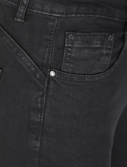 Jean skinny stretch à fines éraflures - Noir - 3