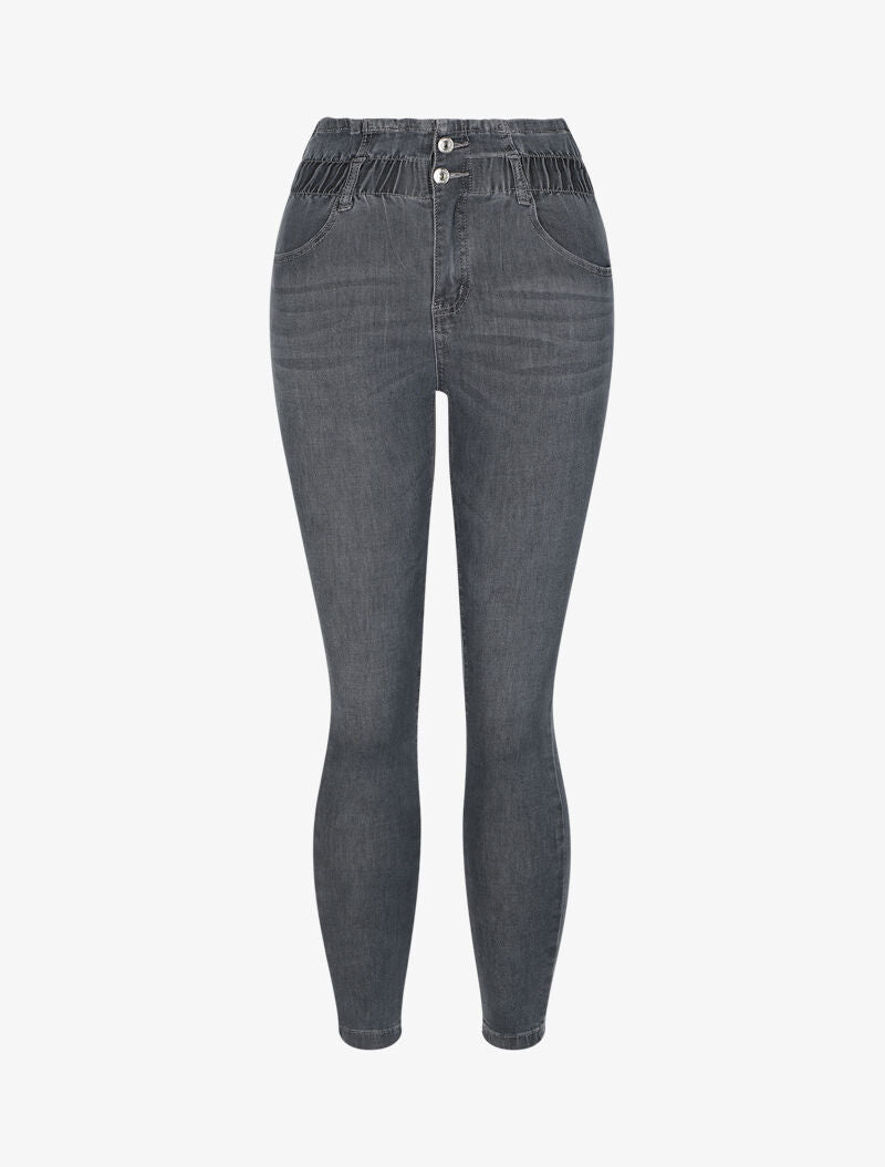 Jean paperbag coupe skinny - Anthracite - 4