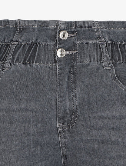 Jean paperbag coupe skinny - Anthracite - 3
