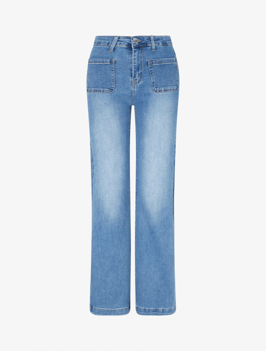 Jean à 4 poches coupe droite - Bleu - 1
