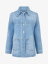Veste en jean à poches plaquées - Bleu clair - 1