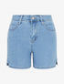 Short en jean bords fendus - Bleu - 1