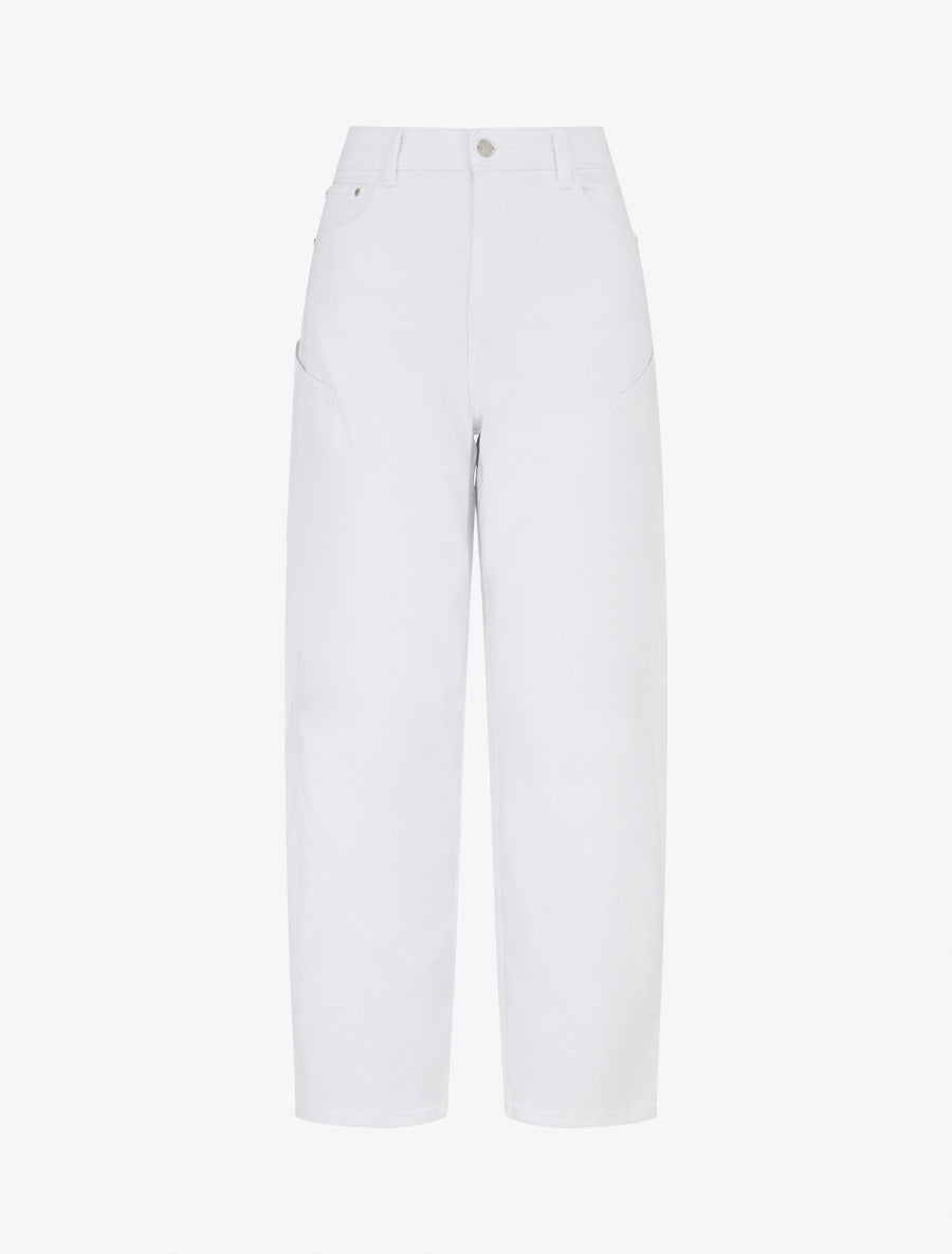 Jean ballon à 7 poches coupe droite - Blanc