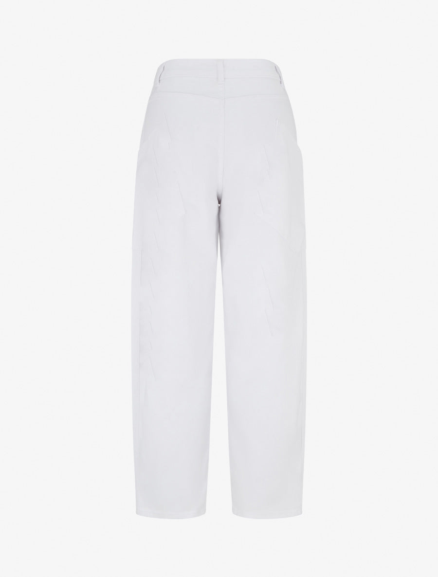 Jean ballon à 7 poches coupe droite - Blanc