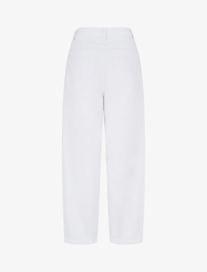 Jean ballon à coutures apparentes coupe droite - Blanc