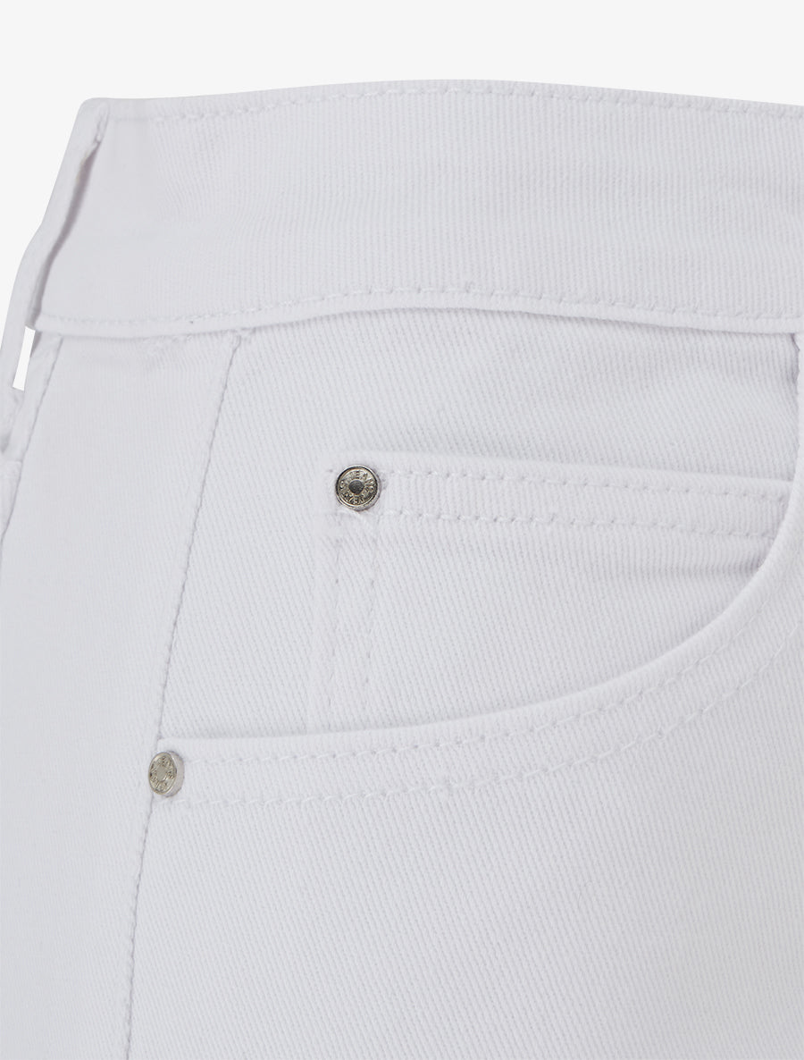 Jean ballon à coutures apparentes coupe droite - Blanc