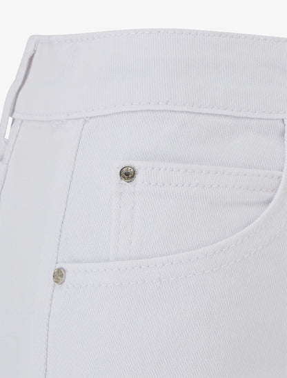 Jean ballon à coutures apparentes coupe droite - Blanc