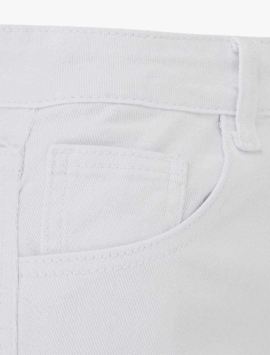 Jean ballon à coutures latérales coupe droite - Blanc