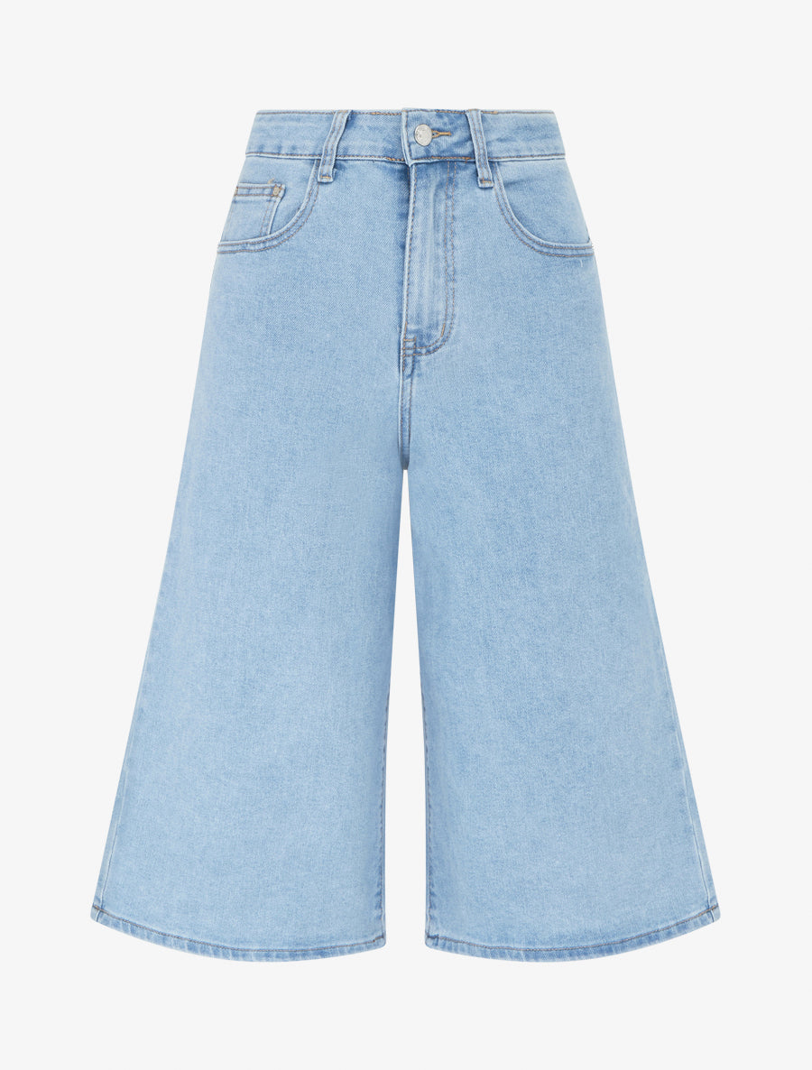Bermuda en jean ample - Bleu clair - 1