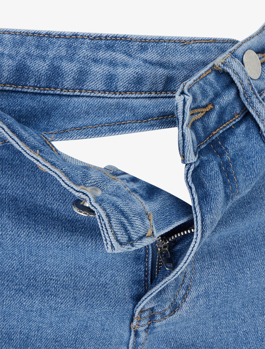 Bermuda à double boutons coupe droite - Bleu - 3