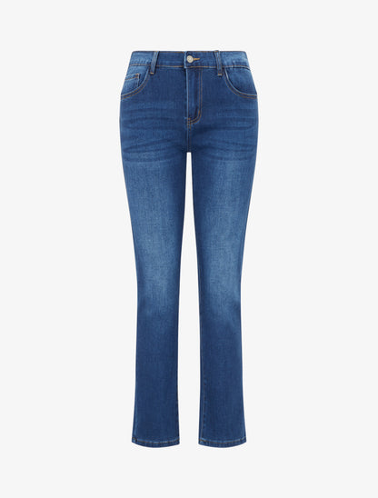 Jean slim taille haute push-up - Bleu - 1