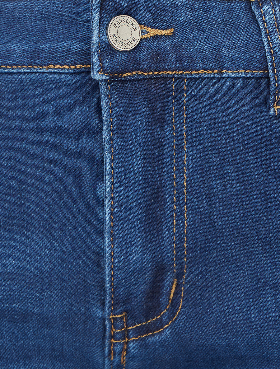 Jean slim taille haute push-up - Bleu - 3