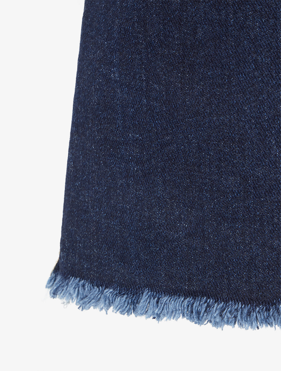 Jean wide leg à bords effilochés - Bleu - 3
