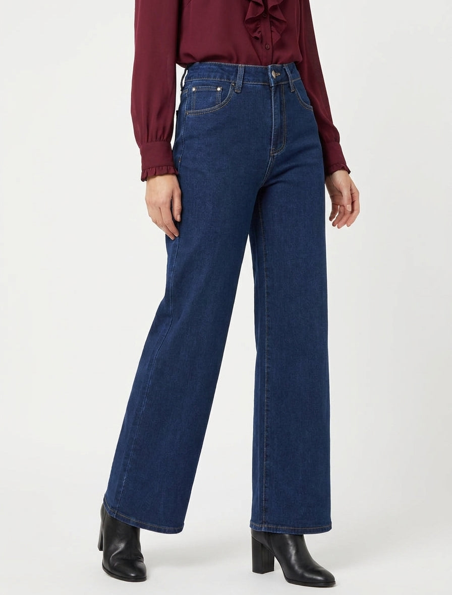 Jean standaard met wijde pijpen - Blauw