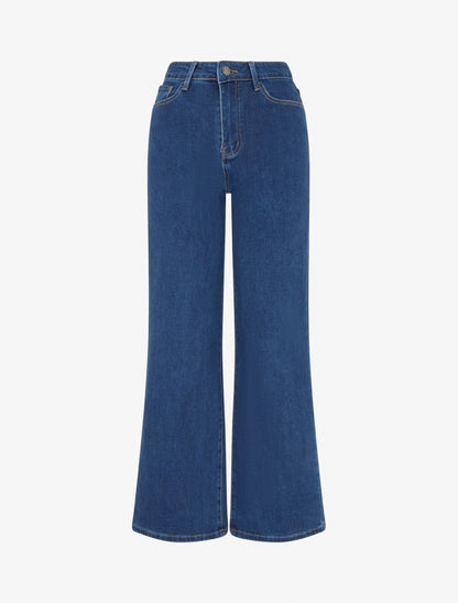 Jean ample taille haute - Bleu brut - 1