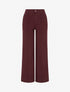 Jean wide leg taille haute à couture apparente - Bordeaux - 1