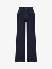 Jean wide leg à coutures apparentes - Bleu brut - 1