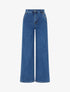 Jean wide leg à poches boutonnées - Bleu denim - 1