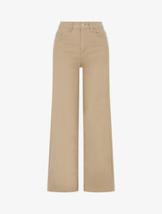 Jean taille haute coupe wide leg - Taupe - 1