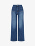 Jean wide leg taille haute à poches plaquées - Bleu denim - 1
